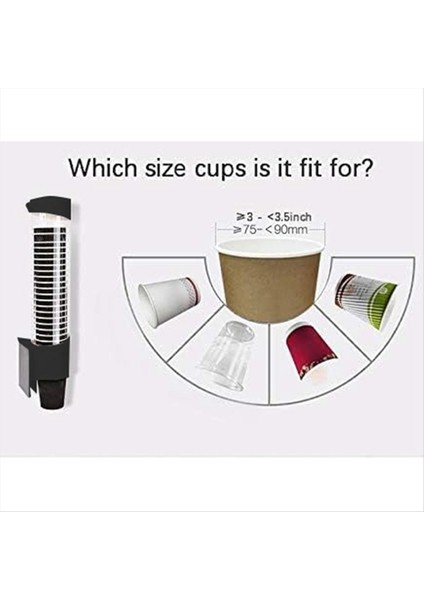 Tek Kullanımlık Fincan Tutucu Duvarı Monte Fincan Dağıtıcı Kağıt Veya Plastik Fincan Organizatör Siyah (Yurt Dışından) modelleri