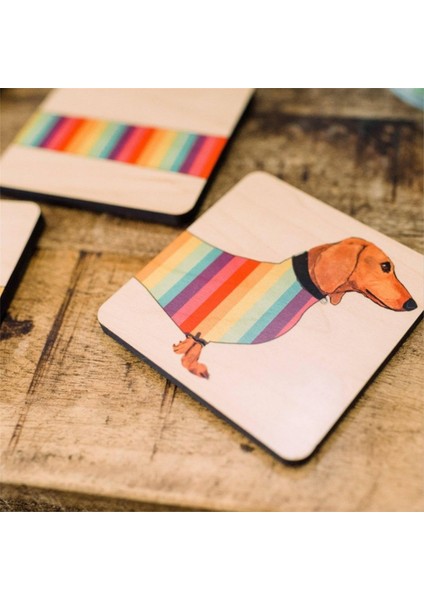 Tutucu ile 4 Dachshund Coaster Seti Dachshund Dog Wood Coaster Set Set Yemek Masa Dekoru Hayvan Temalı Barınaklar (Yurt Dışından) modelleri