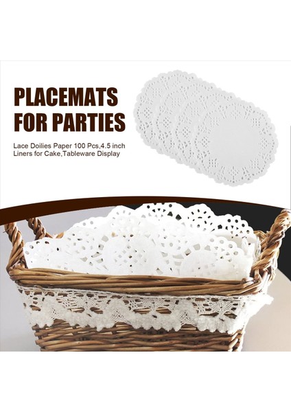 Dantel Doilies Paper 100 Pc 4 5 Inç Dekoratif Yuvarlak Placematlar Kek Için Astarlar Tatlılar Pişmiş Sofra Ekran (Yurt Dışından) indirimleri