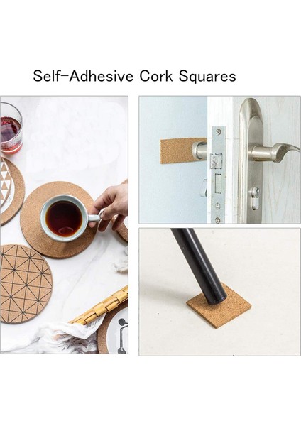 Kendinden Yapışkanlı Bardak Altlıkları Cork Paspaslar ve Diy El Sanatları Malzemeleri (80 Kare) Için Cork Destek Çarşafları (Yurt Dışından) indirimleri