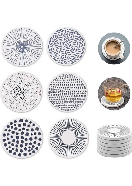 12X Seramik Taşlı Seramik Taş Slip Olmayan Isı Yalıtım Masası Mat Emici Coasters Içecekler Için (Yurt Dışından) fiyatları