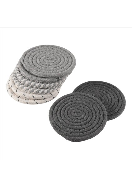 8 Adet Tutucu ile Bardak Içiyor Içecekler Için 4 Renk Emici Bardak Altlığı Minimalist Pamuklu Dokuma Coaster Ev Için Set (Yurt Dışından) modelleri