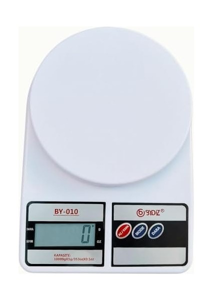 Terazi BY-010 Mutfak Terazisi - Mutfak Tartısı - Dara Alma Özellikli, LCD Ekran, Otomatik Kapanma Özelliği - 10 kg Kapasitesi 1 gr Hassasiyetli Mutfak Tartısı fiyatları