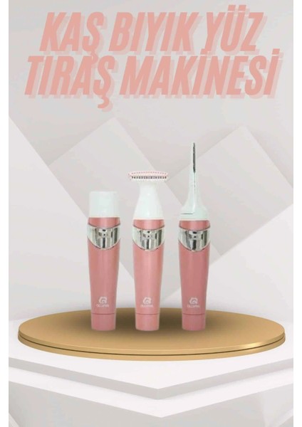 Yüz Kaş ve Tüm Vücut Epilasyon Aleti 3 Başlıklı Hassas Ciltlere Uygun Epilatör