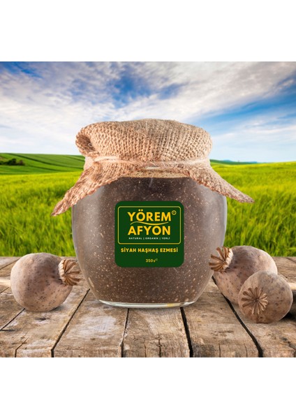 Yörem Afyon Meşhur Afyonkarahisar Taş Değirmende Öğütülmüş Cam Siyah Haşhaş Ezmesi | 350GR.