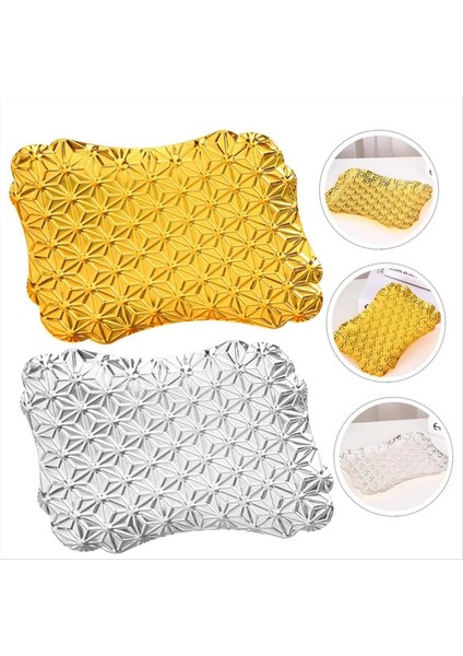 2pcs Demir Coaster Trinket Tepsiler Kek Tatlı Plakası Diwali Ler Mücevher Depolama Tepsisi Kahve Kupa Stand Bardak Tutucu Coaster (Yurt Dışından) modelleri