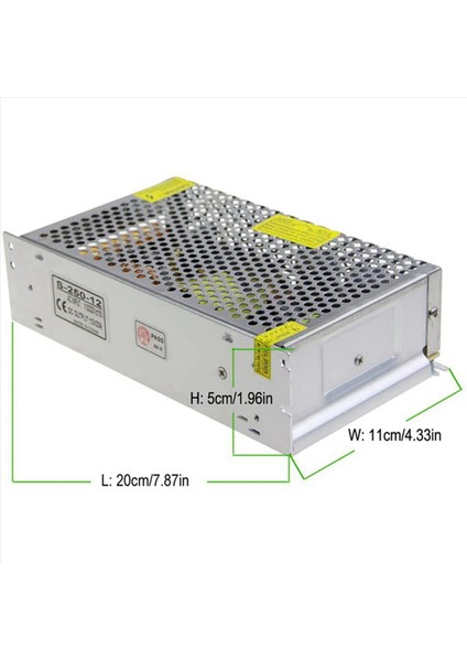 3x Dc 12V 20A 240W Güç Kaynağı Transformatör Anahtarı Ac 110V / 220V - Dc 12V 20AMP Anahtarlama Adaptör Dönüştürücü LED (20A) (Yurt Dışından) fırsatları