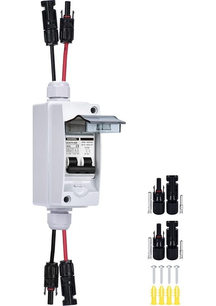 Güneş Panelleri Için IP65 Dağıtım Kutusuna Sahip 30 Amper 12V-400V Dc Bağlantı Anahtarı Minyatür Devre Kesici Tak ve Oynatma (Yurt Dışından)