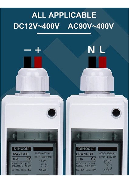 Güneş Panelleri Için IP65 Dağıtım Kutusuna Sahip 30 Amper 12V-400V Dc Bağlantı Anahtarı Minyatür Devre Kesici Tak ve Oynatma (Yurt Dışından) fiyatları