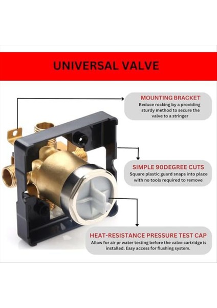 R10000 Unnbx Duş Valf Vücutu Duş Musluk Dekorasyon Kiti Için Banyo Gizlenmiş Valf Sapması (Yurt Dışından) fiyatları