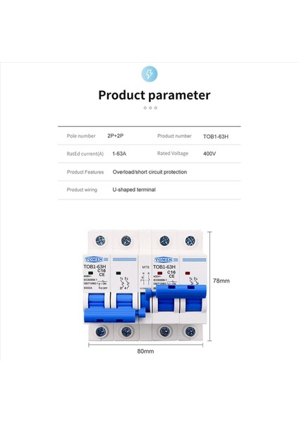 2x Tomzn 2p+2p Mts Tomzn Ac Çift Güç Kılavuzu Aktarım Anahtarı Devre Kesici Mcb 50Hz/60Hz 16A (Yurt Dışından) indirimleri