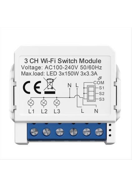 Tuya Akıllı Wifi Işık Anahtarı 3 Yolu Kontrolü Mini Breaker Yandex Alexa Google Home Tarafından Kontrol Edildi (Yurt Dışından)
