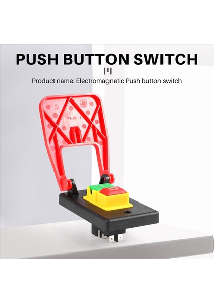 Kırmızı Kapak Acil Durum Push Düğmesi Anahtarı 16A Güç Açma/alt Voltaj Koruması Elektromanyetik Başlat Anahtarı (Yurt Dışından) fiyatları