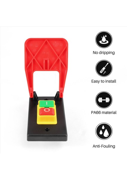 Kırmızı Kapak Acil Durum Push Düğmesi Anahtarı 16A Güç Açma/alt Voltaj Koruması Elektromanyetik Başlat Anahtarı (Yurt Dışından) modelleri