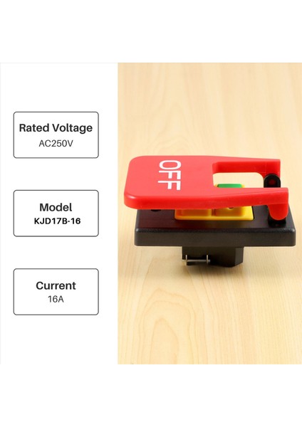 Kırmızı Kapak Acil Durum Push Düğmesi Anahtarı 16A Güç Açma/alt Voltaj Koruması Elektromanyetik Başlat Anahtarı (Yurt Dışından) fırsatları
