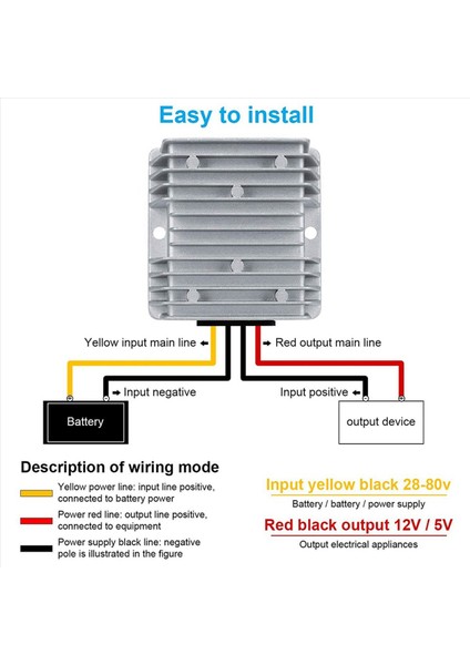 2x Dcdc Dönüştürücü Voltaj 48V - 12V 10A 120W Voltaj Dönüştürücü Su Geçirmez Buck Transformatör Güç Kaynağı (Yurt Dışından) modelleri
