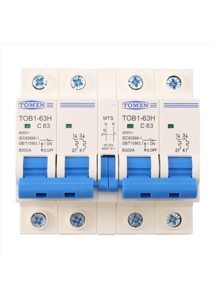 Tomzn 2p+2p Mts Tomzn Ac Çift Güç Kılavuzu Aktarım Anahtarı Devre Kesici Mcb 50Hz/60Hz 40A (Yurt Dışından)