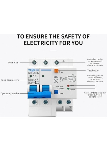 Tomzn Konut Akışı Kırıcı Drup Korusun Ile Ana Anahtar Rcbo Mcb Lightning-Koruma Spd 25A (Yurt Dışından) fırsatları