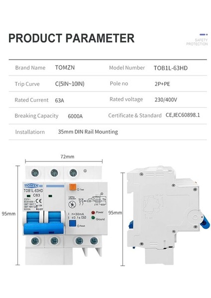Tomzn Konut Akışı Kırıcı Drup Korusun Ile Ana Anahtar Rcbo Mcb Lightning-Koruma Spd 25A (Yurt Dışından) indirimleri