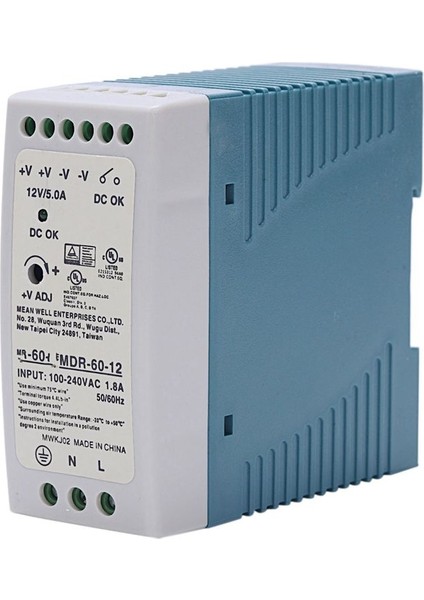 3x Mdr-60 12V 60W Dın Demiryolu Güç Kaynağı Ac-Dc Sürücü Voltaj Regülatör Güç Suply 110V 220V (Yurt Dışından) fiyatları
