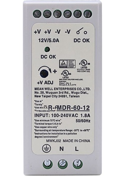 3x Mdr-60 12V 60W Dın Demiryolu Güç Kaynağı Ac-Dc Sürücü Voltaj Regülatör Güç Suply 110V 220V (Yurt Dışından) indirimleri