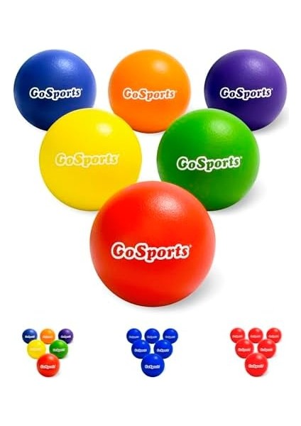 Yumuşak Yüzeyli Köpük Yakantoplar, Çocuklar Için Can Yakmayan Oyun Topları, 15,2 cm Veya 17,7 Cm, File Taşıma Çantası Dahil, 6'lı Set fiyatları