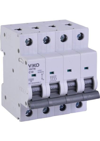 10VTB-4C10 Otomatik Sigorta 10KA C Tipi 4 Kutup 10A