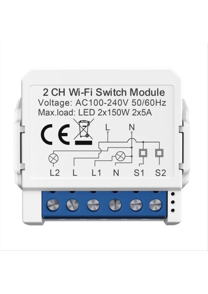 Tuya Akıllı Wifi Işık Anahtarı 2 Yollu Kontrol Mini Breaker Yandex Alexa Google Home Tarafından Kontrol Edildi (Yurt Dışından)