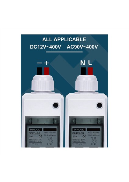 2x 30 Amp 12V-400V Dc Bağlantı Kesme Anahtarı Güneş Panelleri Için Dağıtım Kutusu ile Minyatür Devre Kesici Tak ve Oynat (Yurt Dışından) modelleri