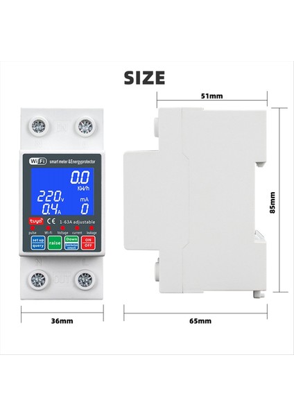 Yeni WTDZW-63A/N Akıllı Pv Devre Kesici Tuya 220V Voltaj Akım Sızıntısı Koruma Mcb Otomatik Anahtar 63A Wifi (Yurt Dışından)