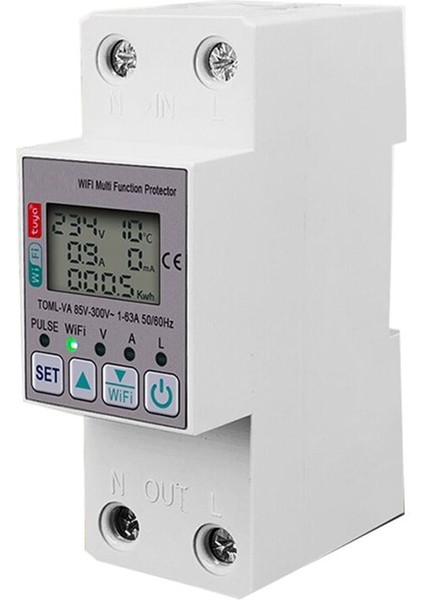 Taya 63A 110V 220V Wifi Enerji Ölçer Kwh Ölçüm Anahtarı Zamanlama Fonksiyonu Voltaj Akımı ve Sızıntı Koruması (Yurt Dışından)