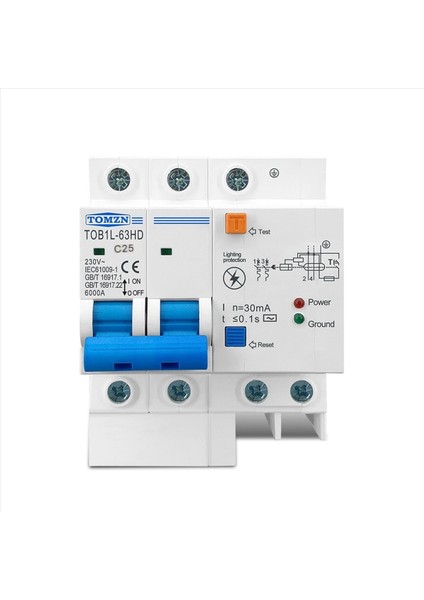 2x Tomzn Konut Akışı Kırıcı Spd 25A ile Dalgalanma Koruyucusu Rcbo Mcb ile Ana Anahtar (Yurt Dışından) fiyatları