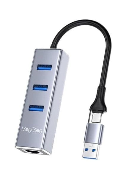 USB ve Type-C Gigabit Ethernet Adaptörü 3 Port USB 3.0 Çoklayıcı Hub fiyatları