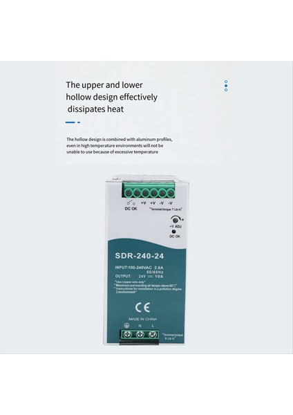 SDR-240-24 Pfc Fonksiyonu ile Anahtarlama Güç Kaynağı% 150 Pik Yük Yeteneği Din-Rail Anahtarlama Güç Kaynağı (Yurt Dışından) indirimleri