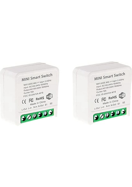2x Mini Akıllı Wifi Röle Anahtarı Dıy Zamanlayıcı Işık Anahtarı Modülü Akıllı Yaşam/tuya Uygulaması Kablosuz Uzaktan Kumanda (Yurt Dışından)