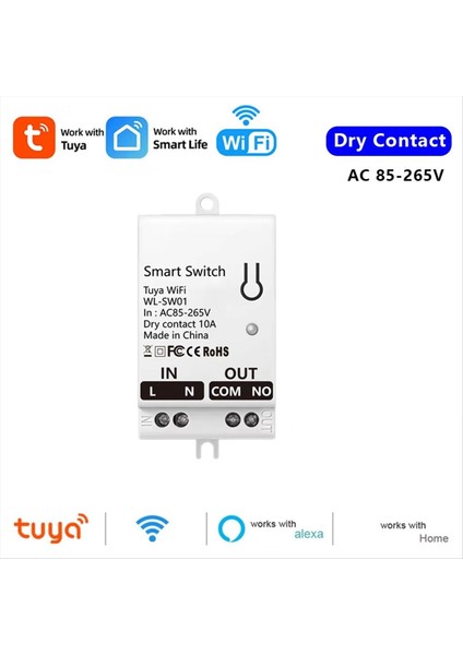 Tuya Smart Wifi Kuru Iletişim Anahtarı Modülü 10A Ana Sayfa Universal Dıy Breaker Röle Akıllı Yaşam Alexa Ac 85-265V (Yurt Dışından) fırsatları