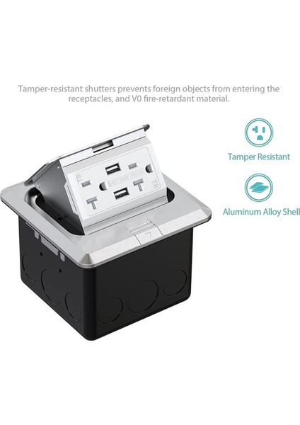 Pop-Up Zemin Çıkış Kapakları 20 Amper Paslanmaz Çelik Gfcı Kurcalama/hava Dirençli Priz 110V Abd Fiş (Yurt Dışından) fiyatları