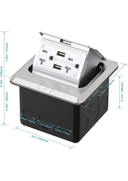 Pop-Up Zemin Çıkış Kapakları 20 Amper Paslanmaz Çelik Gfcı Kurcalama/hava Dirençli Priz 110V Abd Fiş (Yurt Dışından) fırsatları