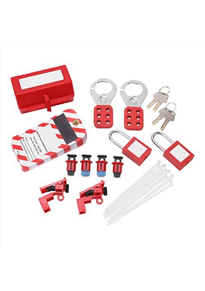 2x Elektrik Devre Kesici Lokavt Tagout Kiti Güvenli Aducül Seti Fiş Kilitini Kilitle Etiket Istasyonu Kaspları Endüstri Için (Yurt Dışından) fiyatları