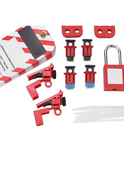 2x Elektrik Devre Kesici Lokavt Tagout Kiti Güvenli Aducül Seti Fiş Kilitini Kilitle Etiket Istasyonu Kaspları Endüstri Için (Yurt Dışından) indirimleri