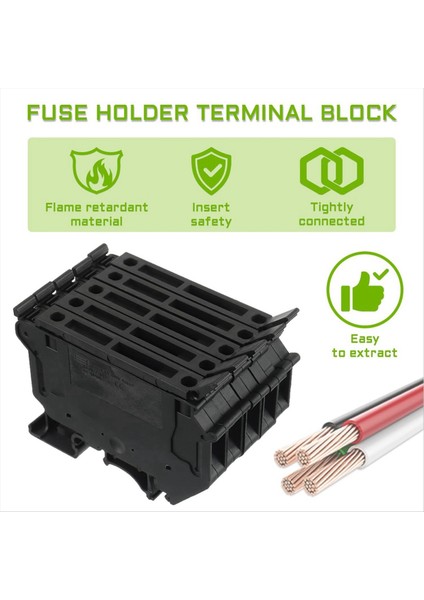 Uk5-Hesi UK5RD LED Din Rayı Sigortası Terminal Tabanı Olmadan Terminal Blok Vidalı Klips (10 Adet Paketi Siyah) (Yurt Dışından) modelleri