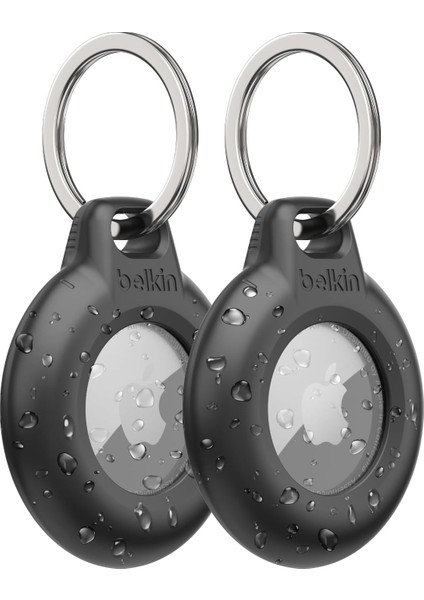 Airtag Anahtarlık ile Kılıf (Secure Holder Air Tag Için Koruyucu Kılıf, Çizilmeye Karşı Korumalı Aksesuar), 2'li Paket, Mavi