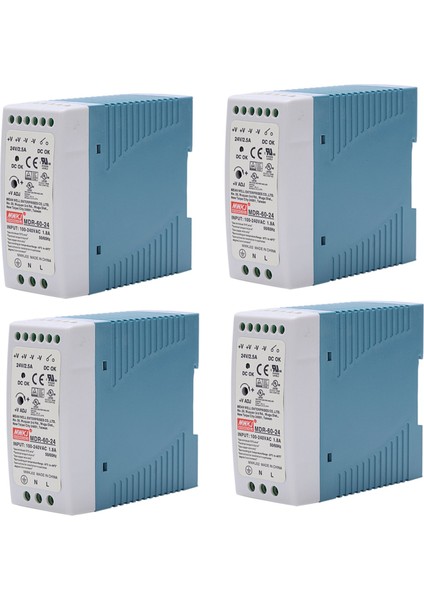 4x Mdr-60 24V 60W Dın Demiryolu Güç Kaynağı Ac-Dc Sürücü Voltaj Regülatör Güç Suply 110V 220V (Yurt Dışından)