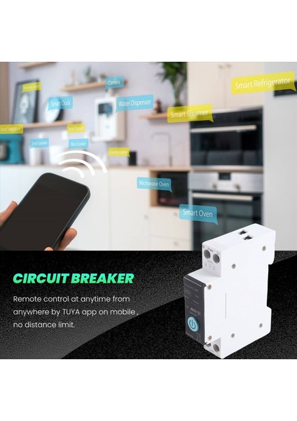 40A Taya Tek Faz Din Ray Wifi Akıllı Enerji Ölçer Zamanlayıcı Güç Tüketim Monitörü Kwh Wattmeter Siyah Ölçümlü (Yurt Dışından) modelleri