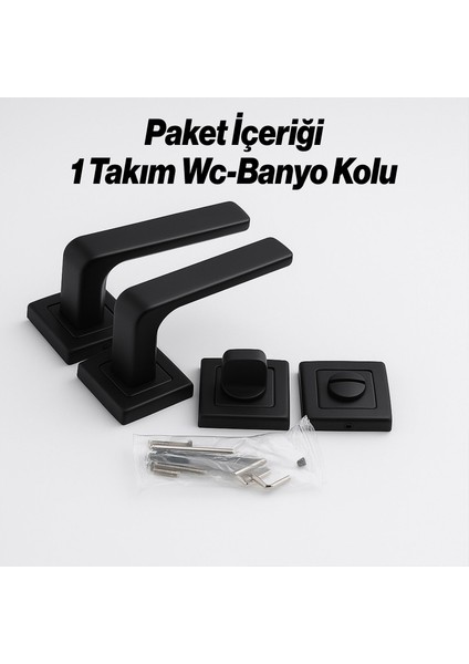 Akdam Wc Banyo Kapı Kolu Seti Siyah Modern Içten Kilitlemeli Sessiz Mekanizma Uyumlu Şık Kulp Takımı modelleri