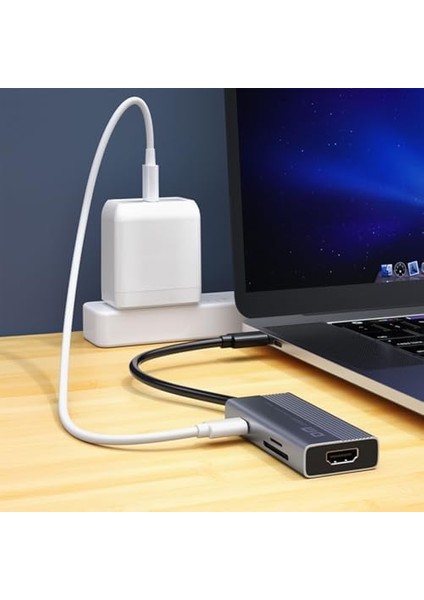 Dm CHB059 Type-C To 4K HDMI 2*usb-A Pd 60W Sd ve Micro Sd Kart Okuyucu Çoklayıcı Hub modelleri