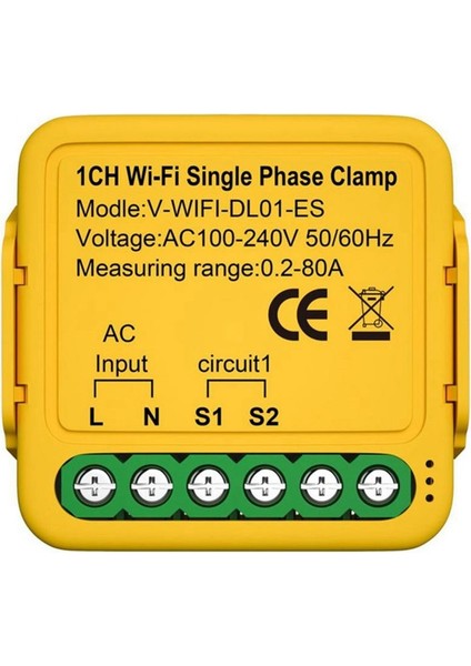 Alexa Google Home Için Clamp Ct Kwh Kwh Kwh Güç Elektrik Tüketim Monitörü ile Tuya Ikili Wifi Enerji Ölçer 80A (Yurt Dışından) fiyatları