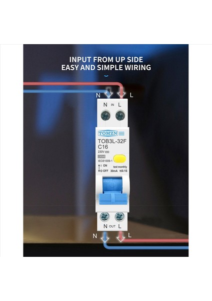 2x Tomzn 18MM 230V Rcbo 1p+N 6ka Konut Muhteşem Dışlık Dışlı Otomatik Devre Kırıcı 20A (Yurt Dışından)