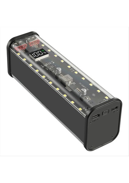 8 Yuva 18650 Dıy Güç Bankası Kılıfı Hızlı Şarj Güç Bankası Kılıfı Büyük Kapasiteli Dijital Ekran Pil Depolama Siyah (Yurt Dışından)