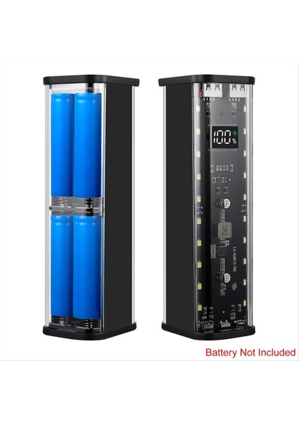 8 Yuva 18650 Dıy Güç Bankası Kılıfı Hızlı Şarj Güç Bankası Kılıfı Büyük Kapasiteli Dijital Ekran Pil Depolama Siyah (Yurt Dışından) fırsatları